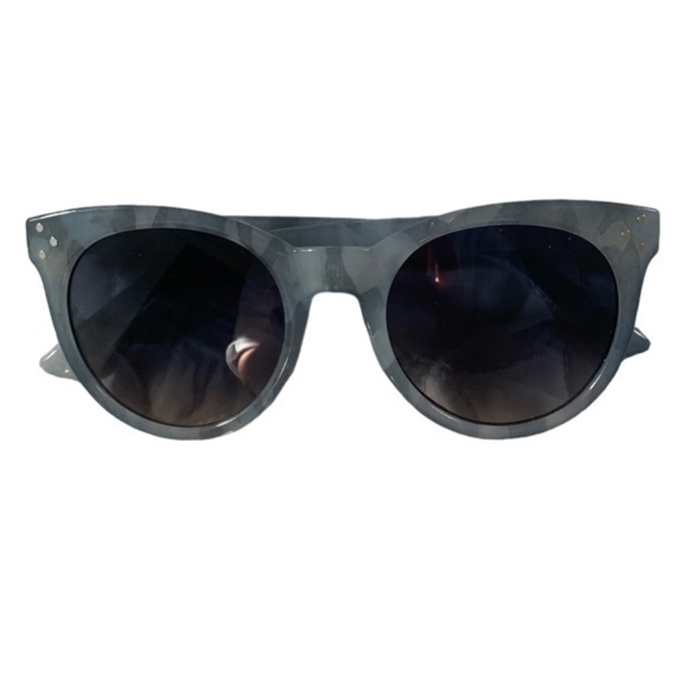 New Days Women's Tortoise Blue Shell Print Round‎ Sunglasses